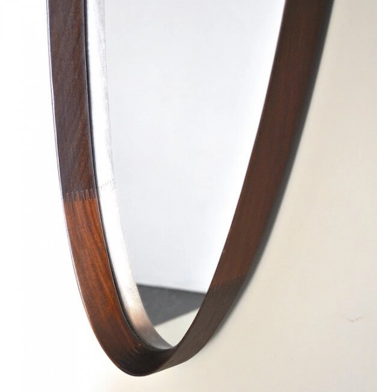 Specchio con cornice in legno di pero, anni '60 1243055