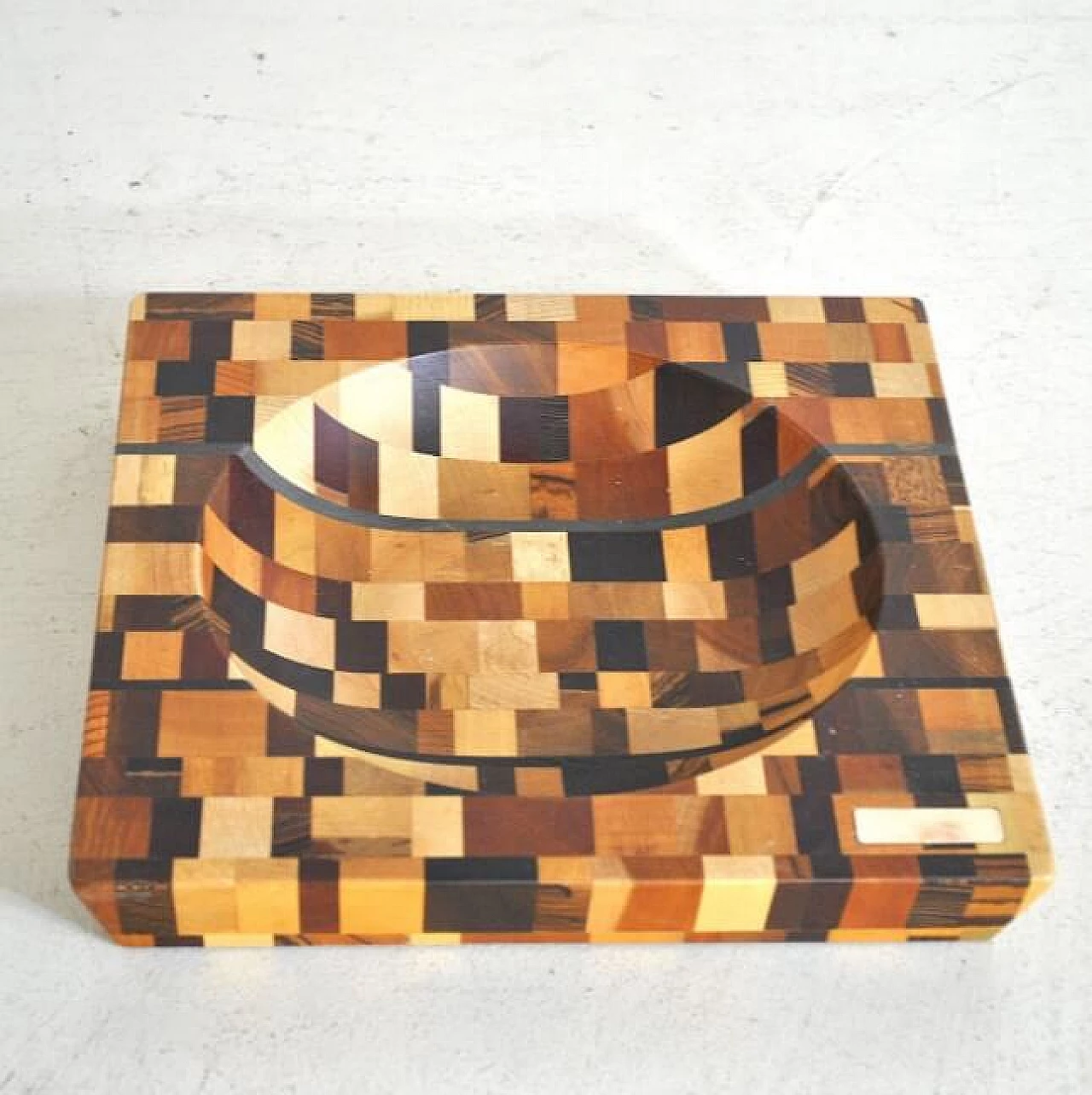 Bowl with wooden mosaic, 70s 1243073