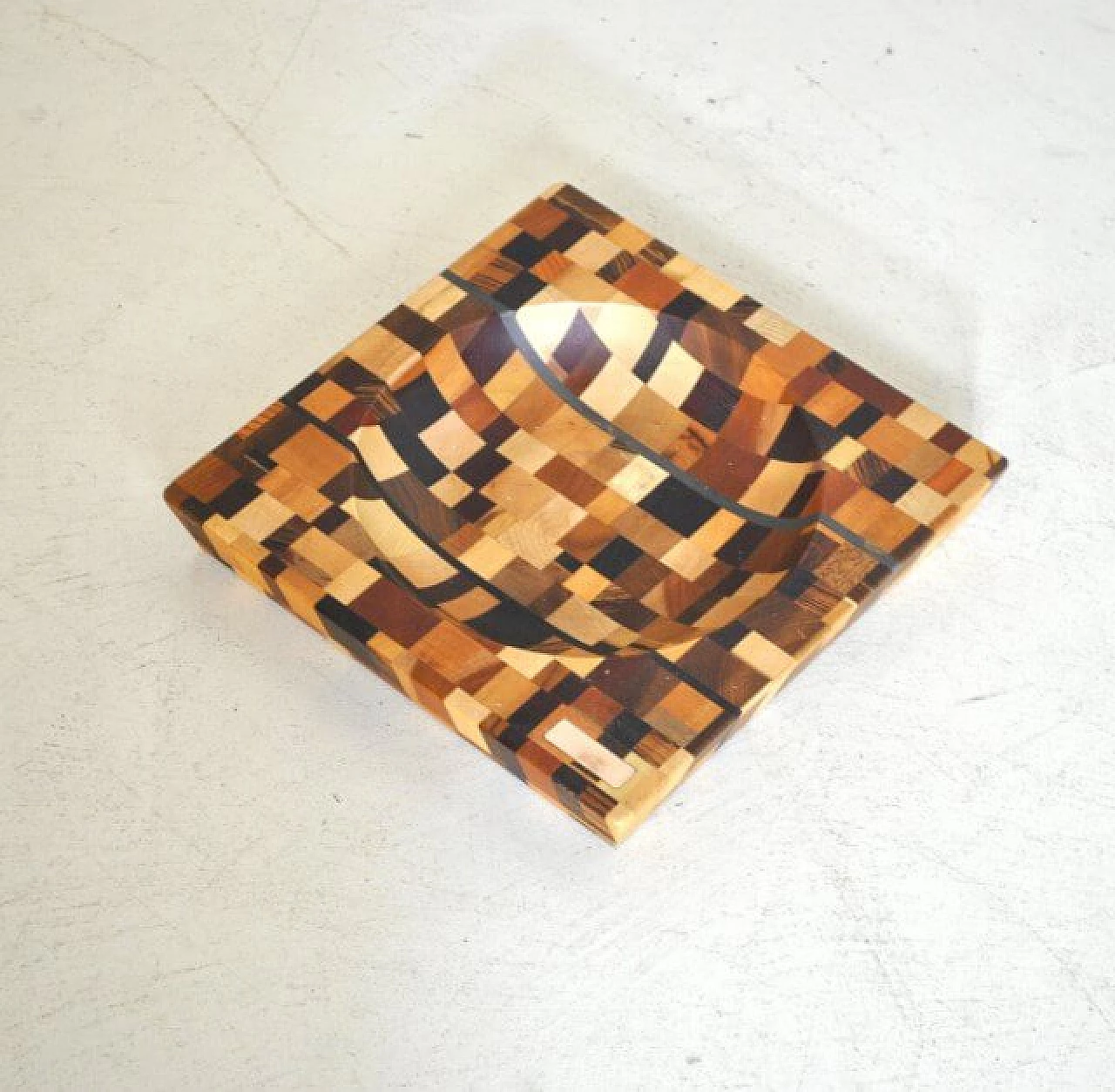 Bowl with wooden mosaic, 70s 1243076