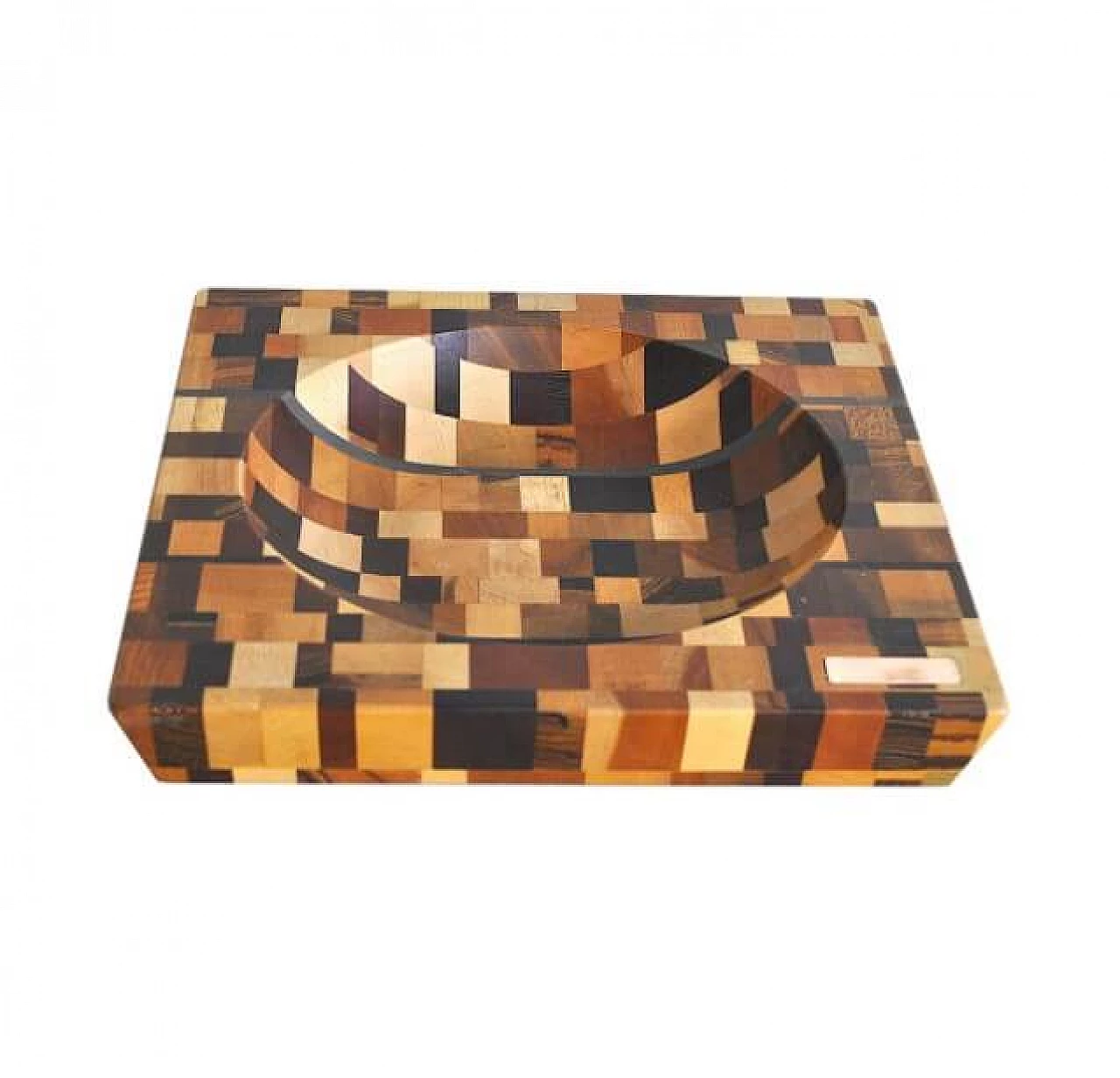 Bowl with wooden mosaic, 70s 1243077