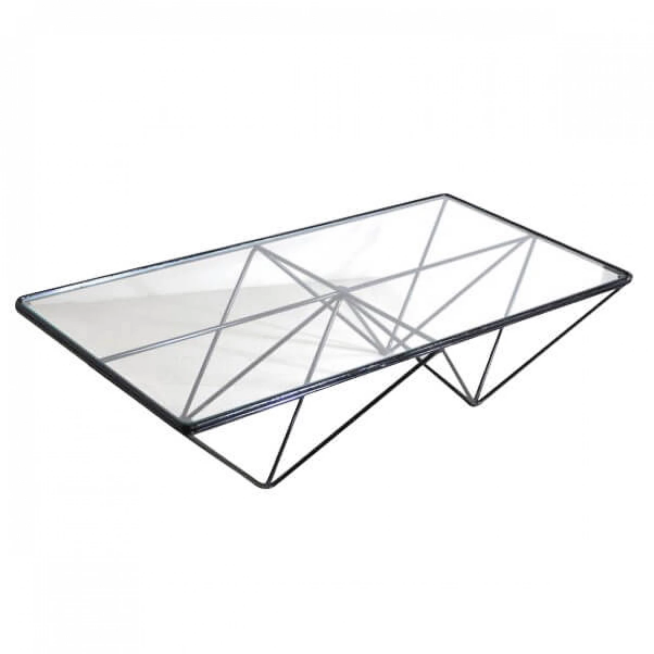 Coffee table in iron with glass top, 80s 1243093