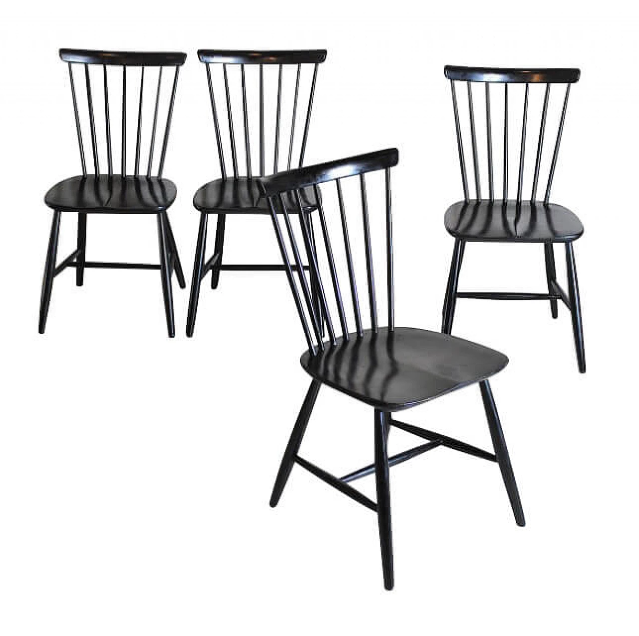 4 Chairs in wood by Hagafors, 60s 1243097