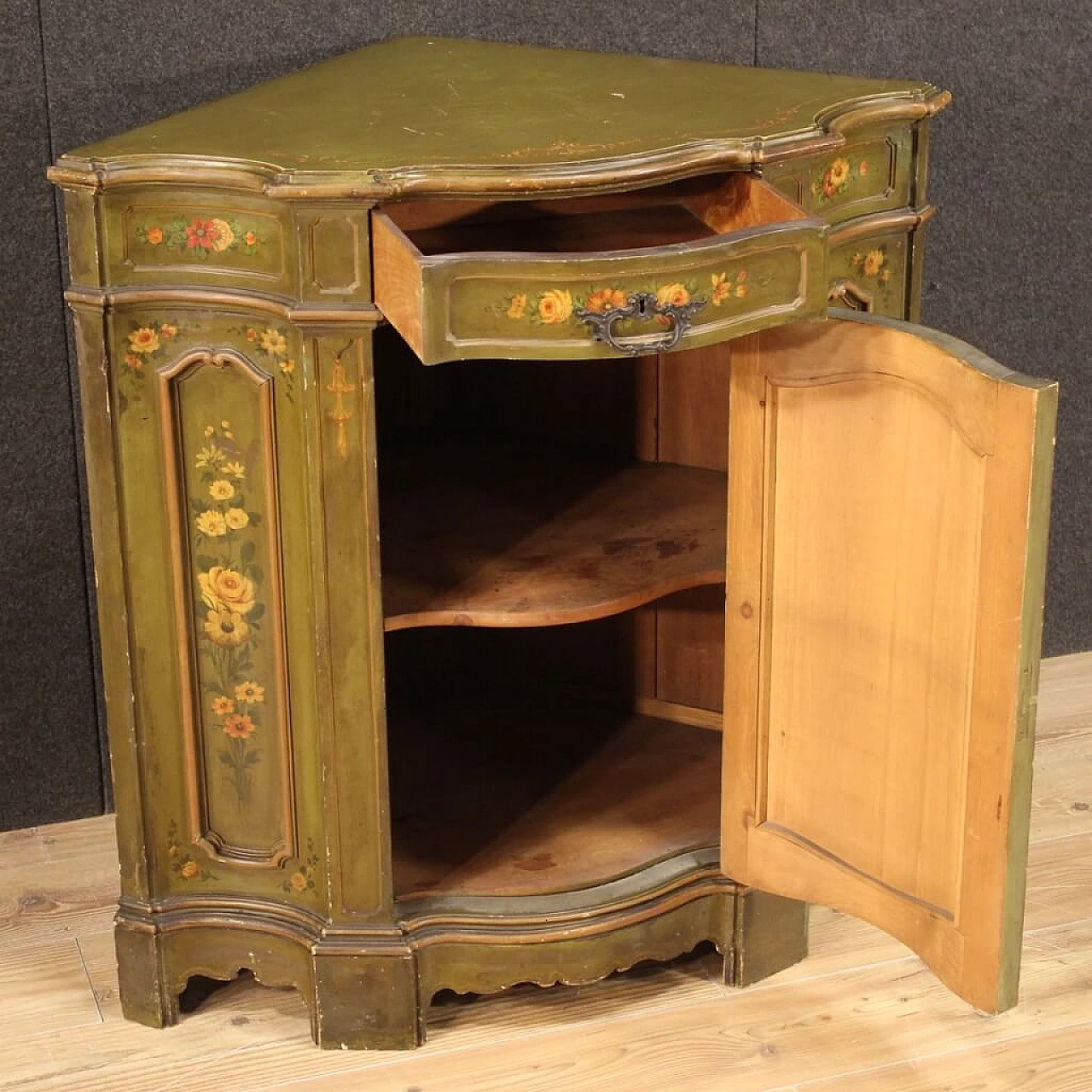 Venetian corner cabinet painted, from '900 1243273