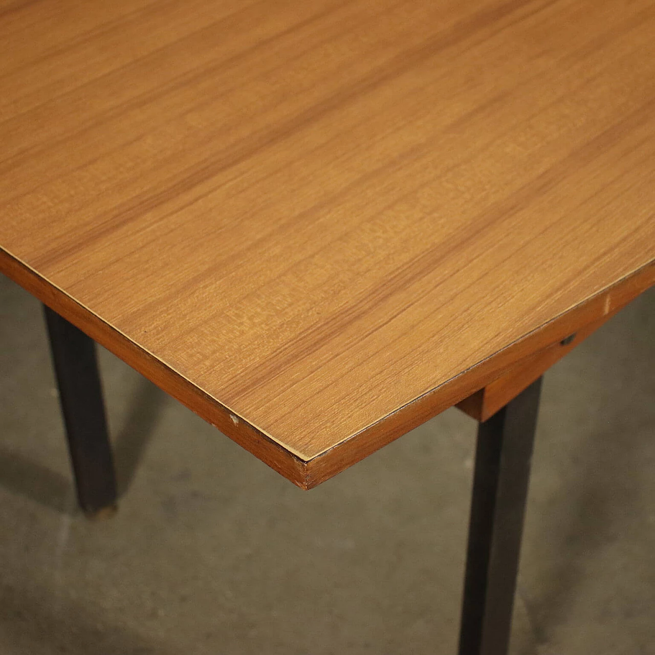 Table in mahogany, enameled metal and laminate, 60s 1243530