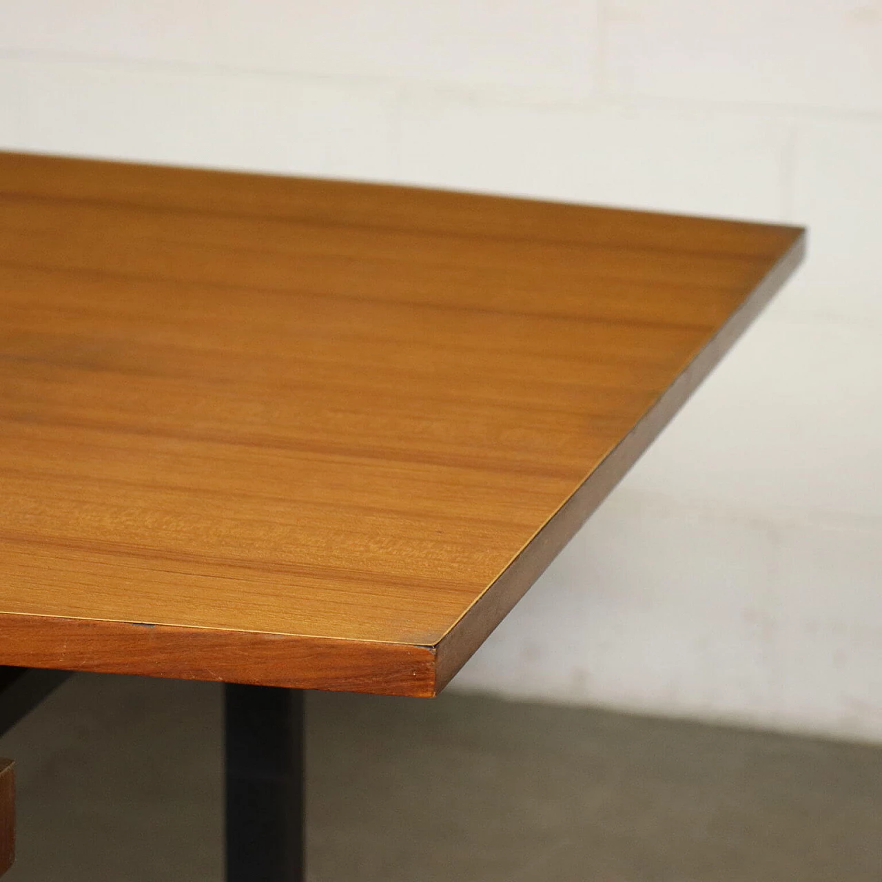 Table in mahogany, enameled metal and laminate, 60s 1243532