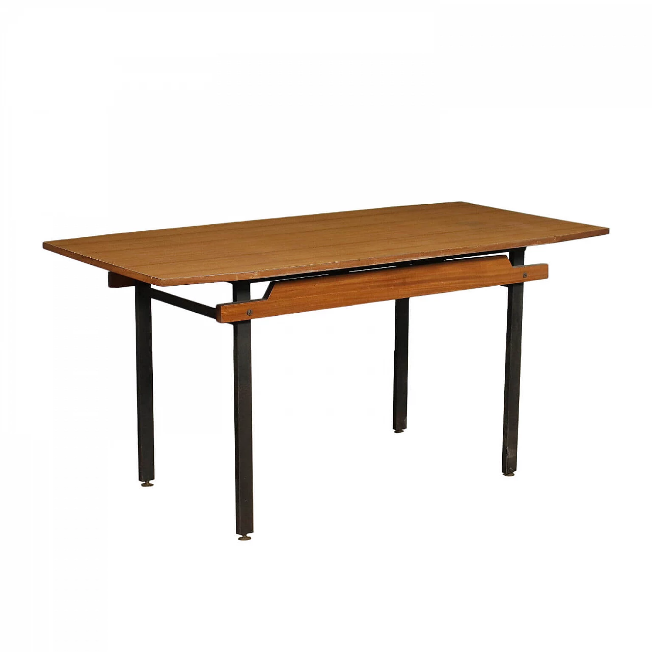 Table in mahogany, enameled metal and laminate, 60s 1243538