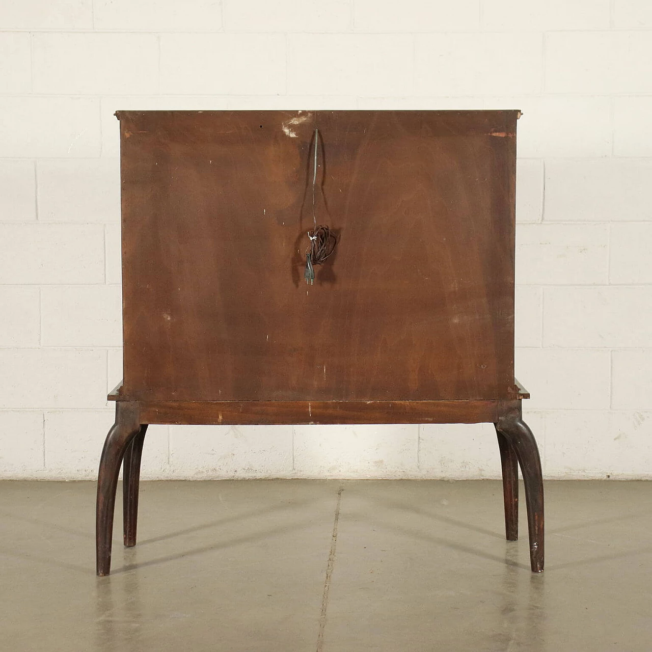 Mobile bar in rovere e specchio, anni '40 1243609