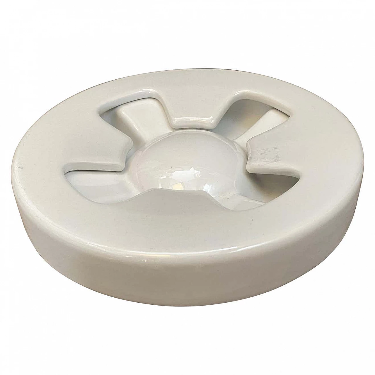 Ashtray in white ceramic by Angelo Mangiarotti for Brambilla, 70s 1243673