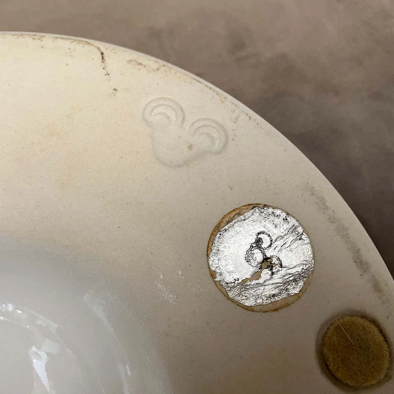 Posacenere in ceramica bianca di Angelo Mangiarotti per Brambilla, anni '70 1243677
