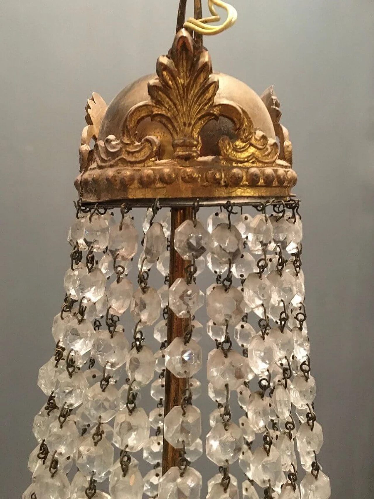 Crystal basket chandelier, 1950s 1243779