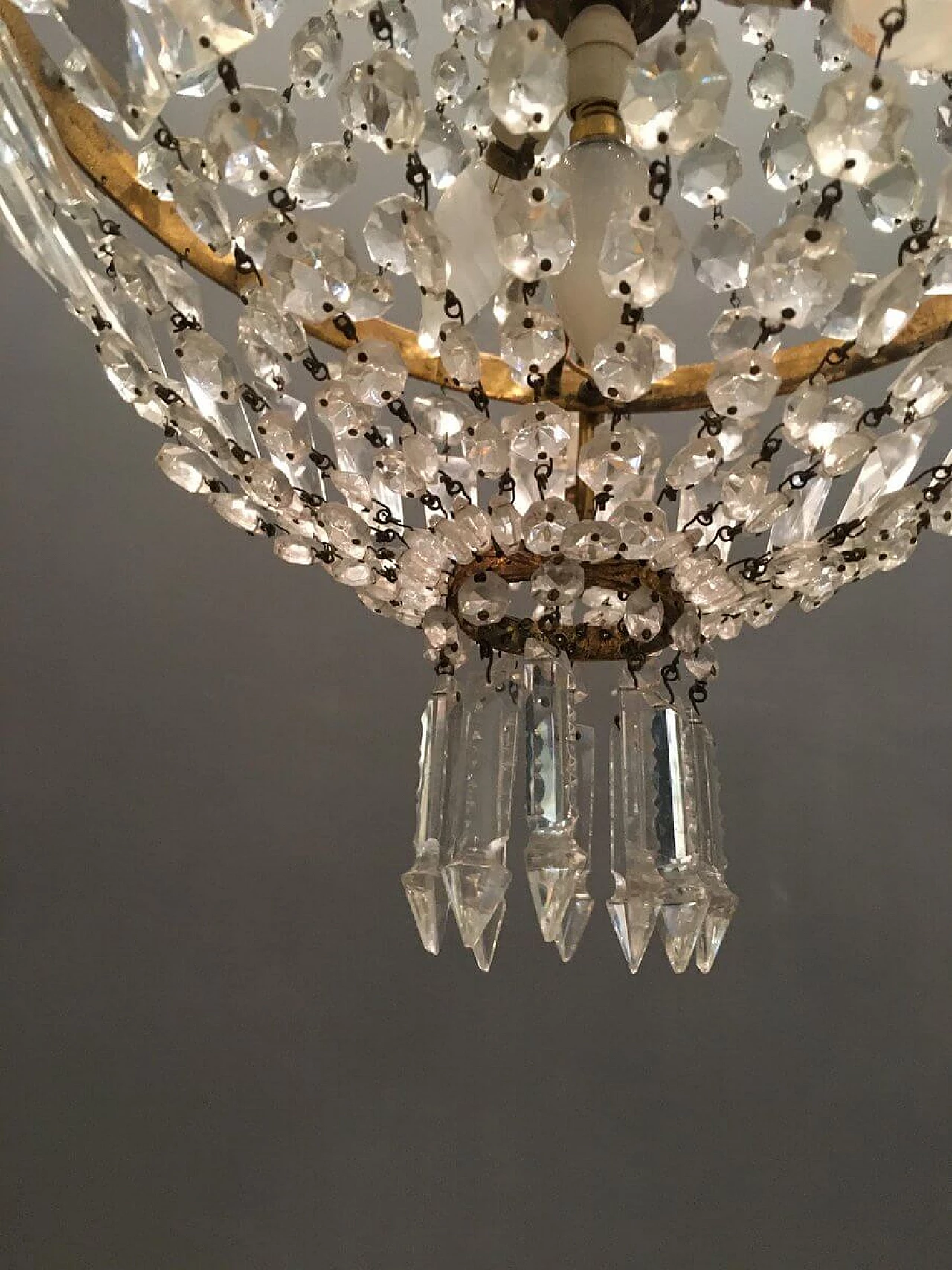 Crystal basket chandelier, 1950s 1243781