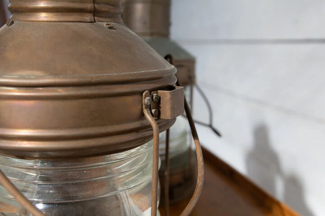 Pair of naval lanterns in copper, early '900 1243913