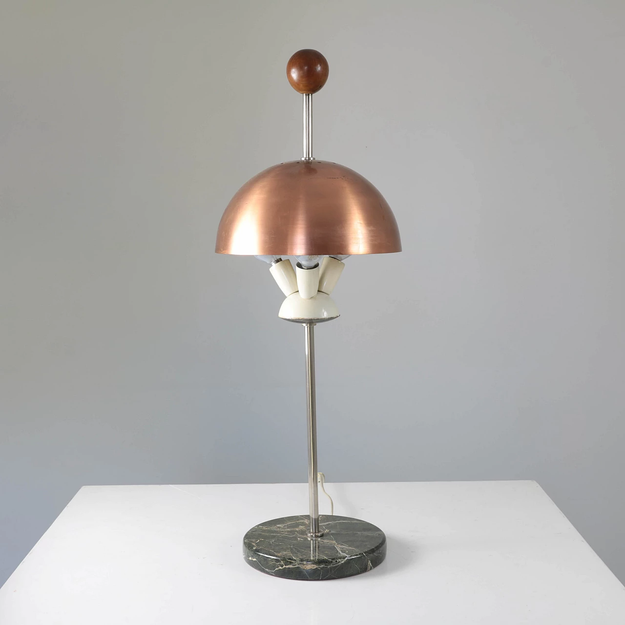 Marble and copper table lamp, 60s 1244023