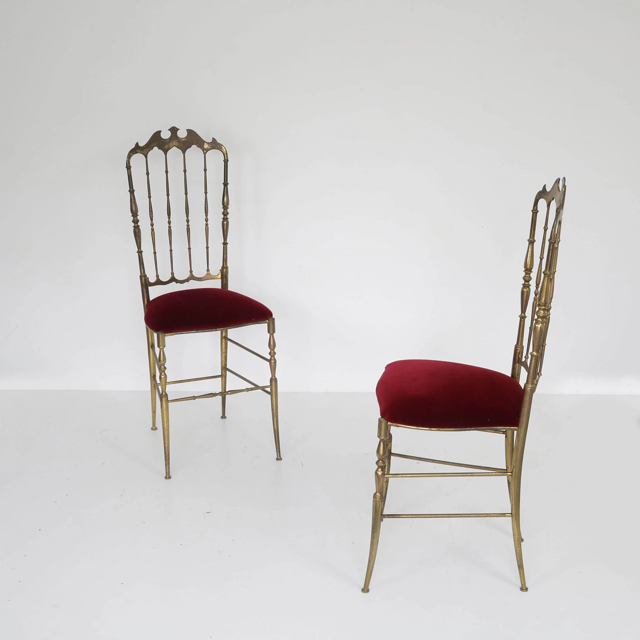 Pair of brass chiavarine chairs 1244113