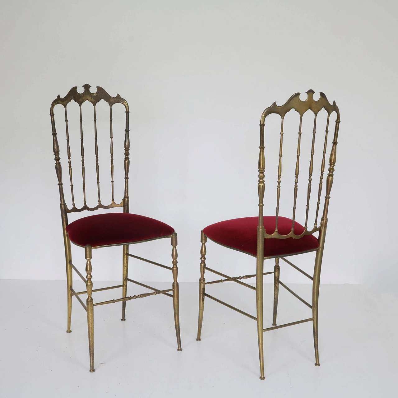 Pair of brass chiavarine chairs 1244117