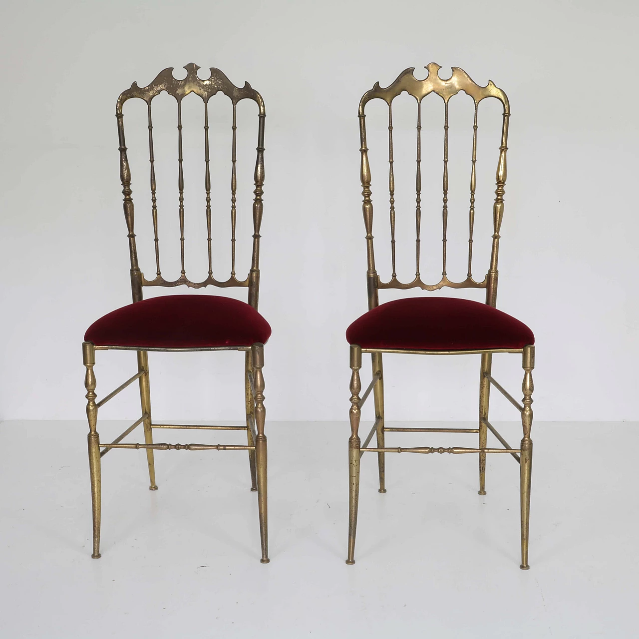 Pair of brass chiavarine chairs 1244118