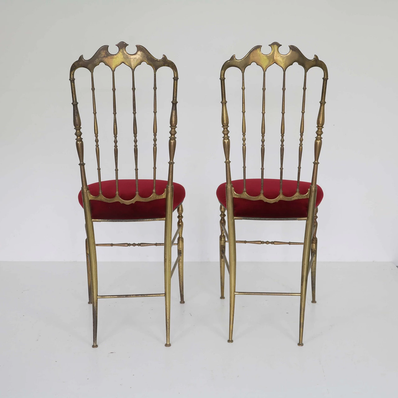 Pair of brass chiavarine chairs 1244119
