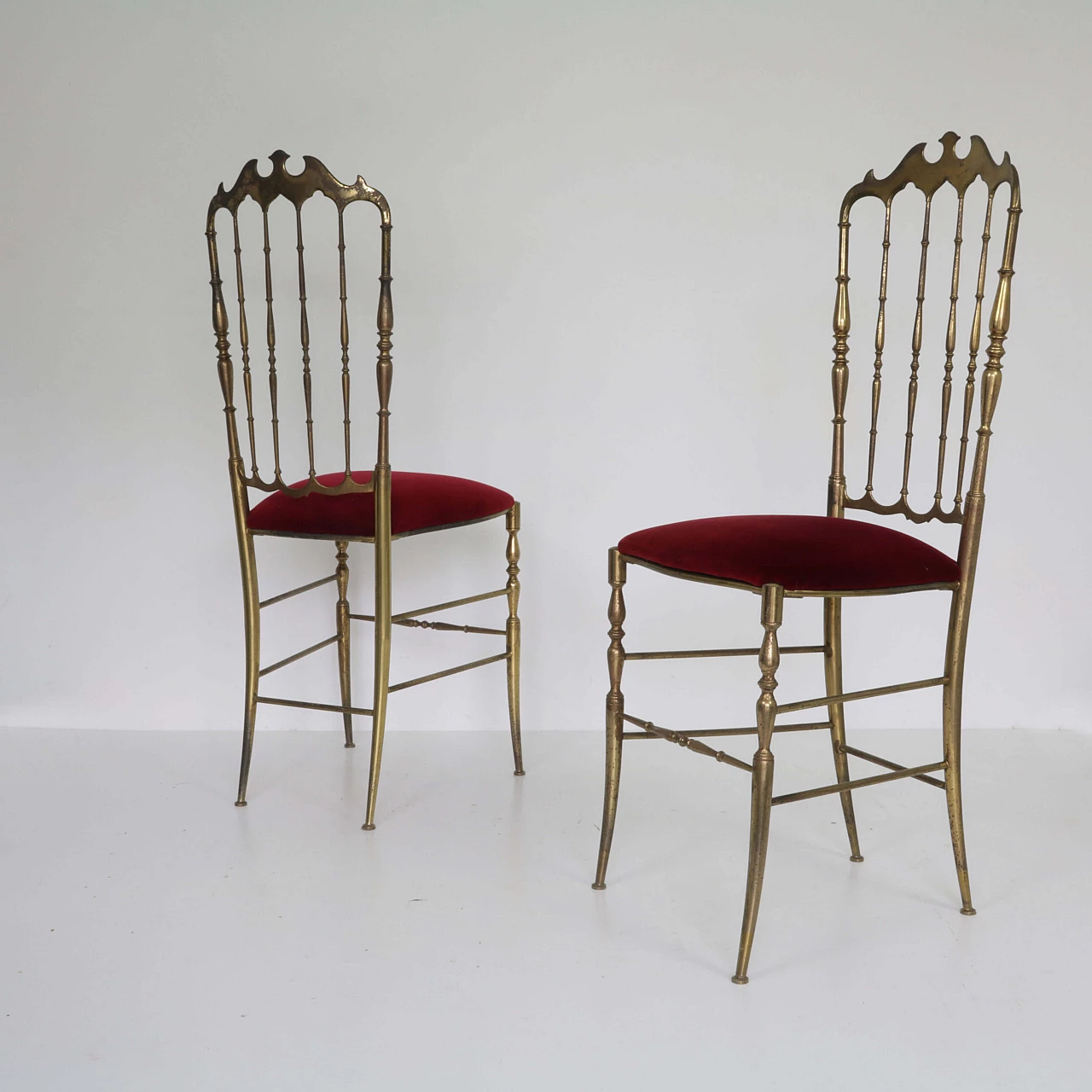 Pair of brass chiavarine chairs 1244121