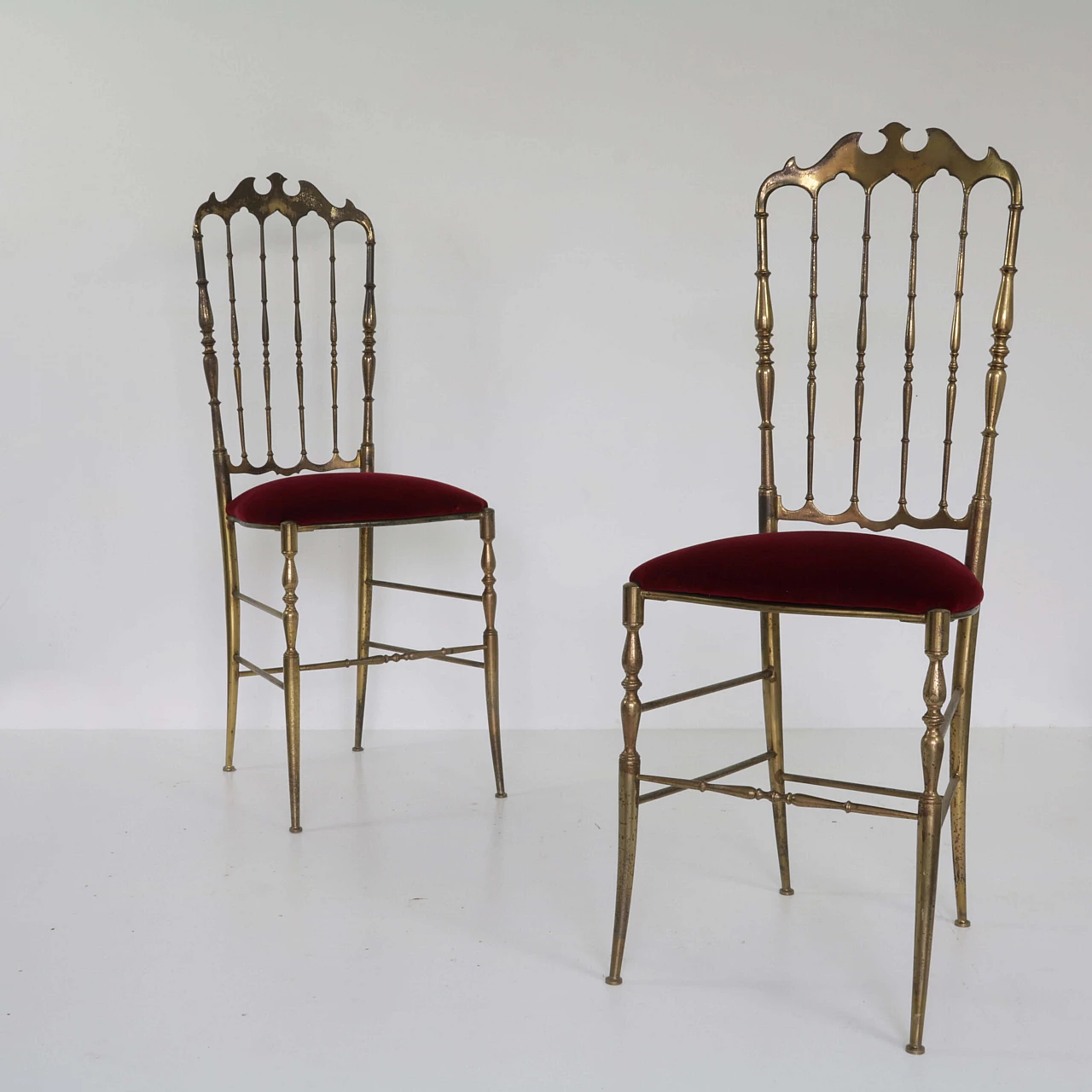 Pair of brass chiavarine chairs 1244122