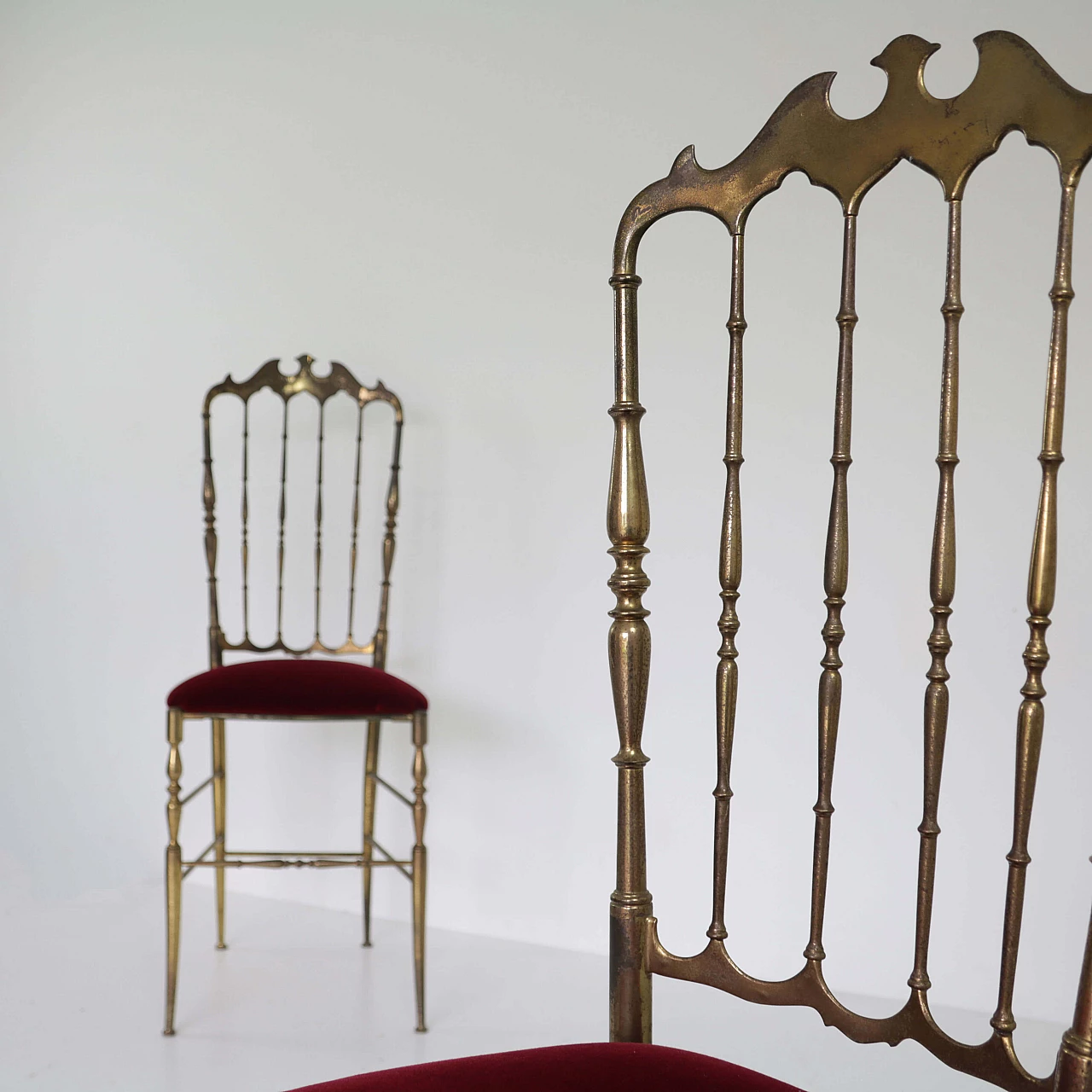Coppia di sedie Chiavarine in ottone, anni '50 1244124