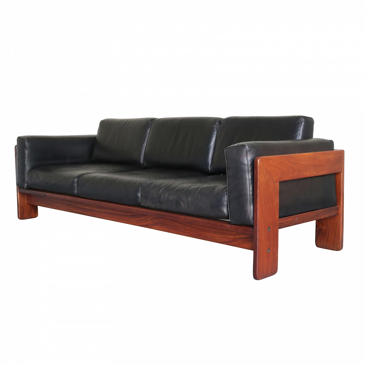 Bastiano sofa in rosewood and leather by Afra and Tobia Scarpa 1244325