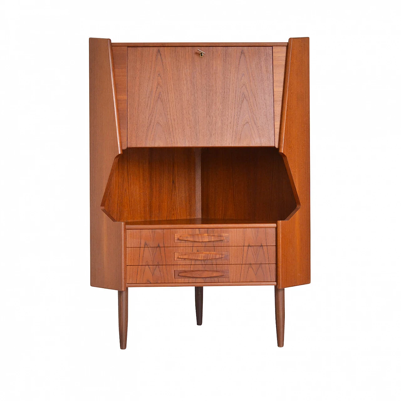 Danish teak corner bar cabinet by Omann Jun, 1950s 1244368
