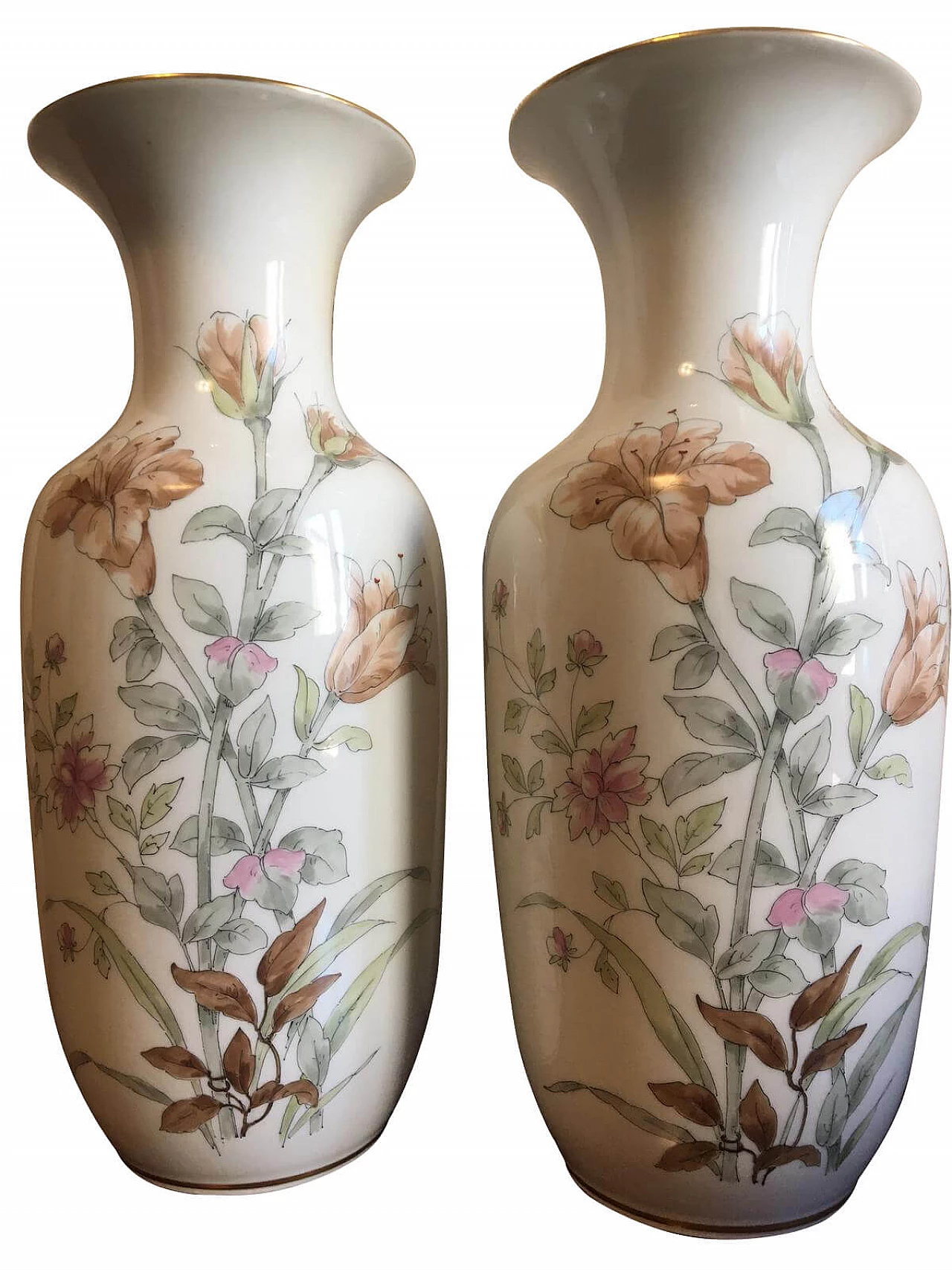 Couple of vases in Ginori ceramics, of 1880 1244370