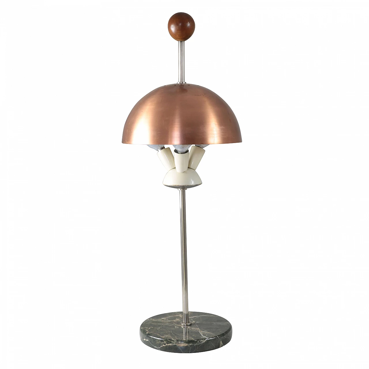Marble and copper table lamp, 60s 1244395