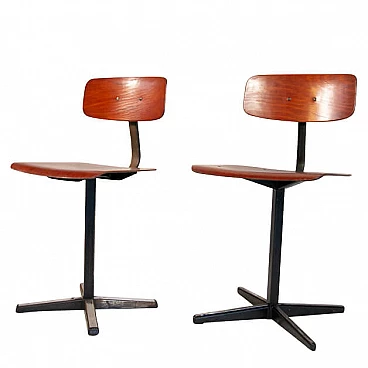 Coppia di sedie scolastiche, anni '60