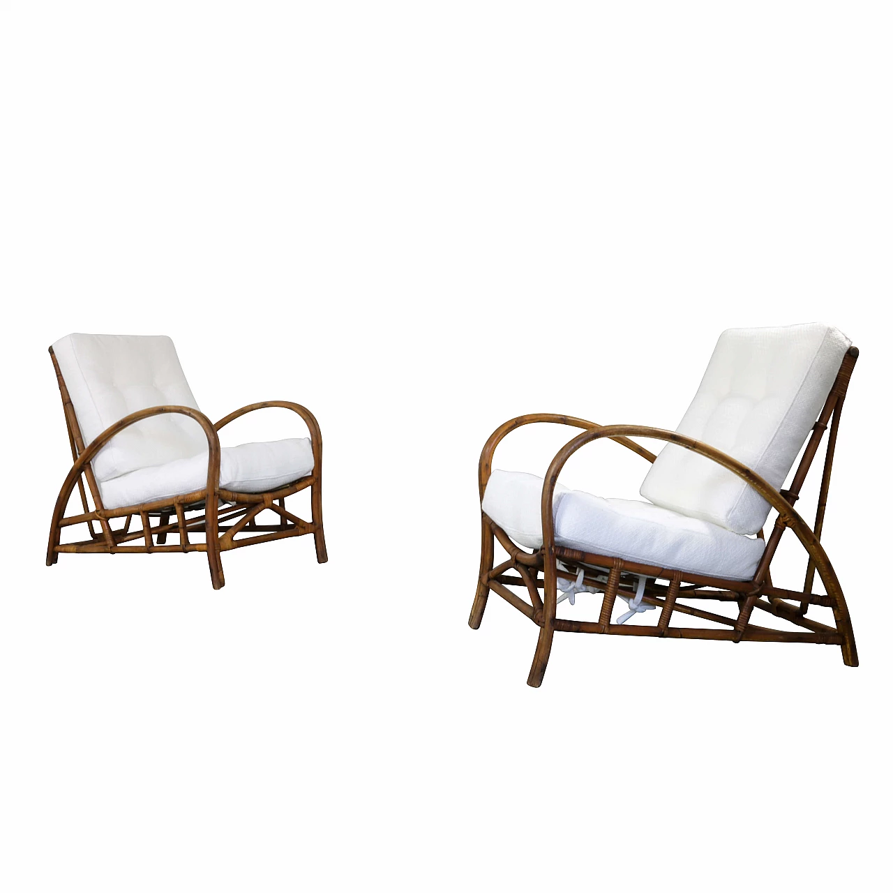 Pair of bamboo armchairs, 1950s 1244492