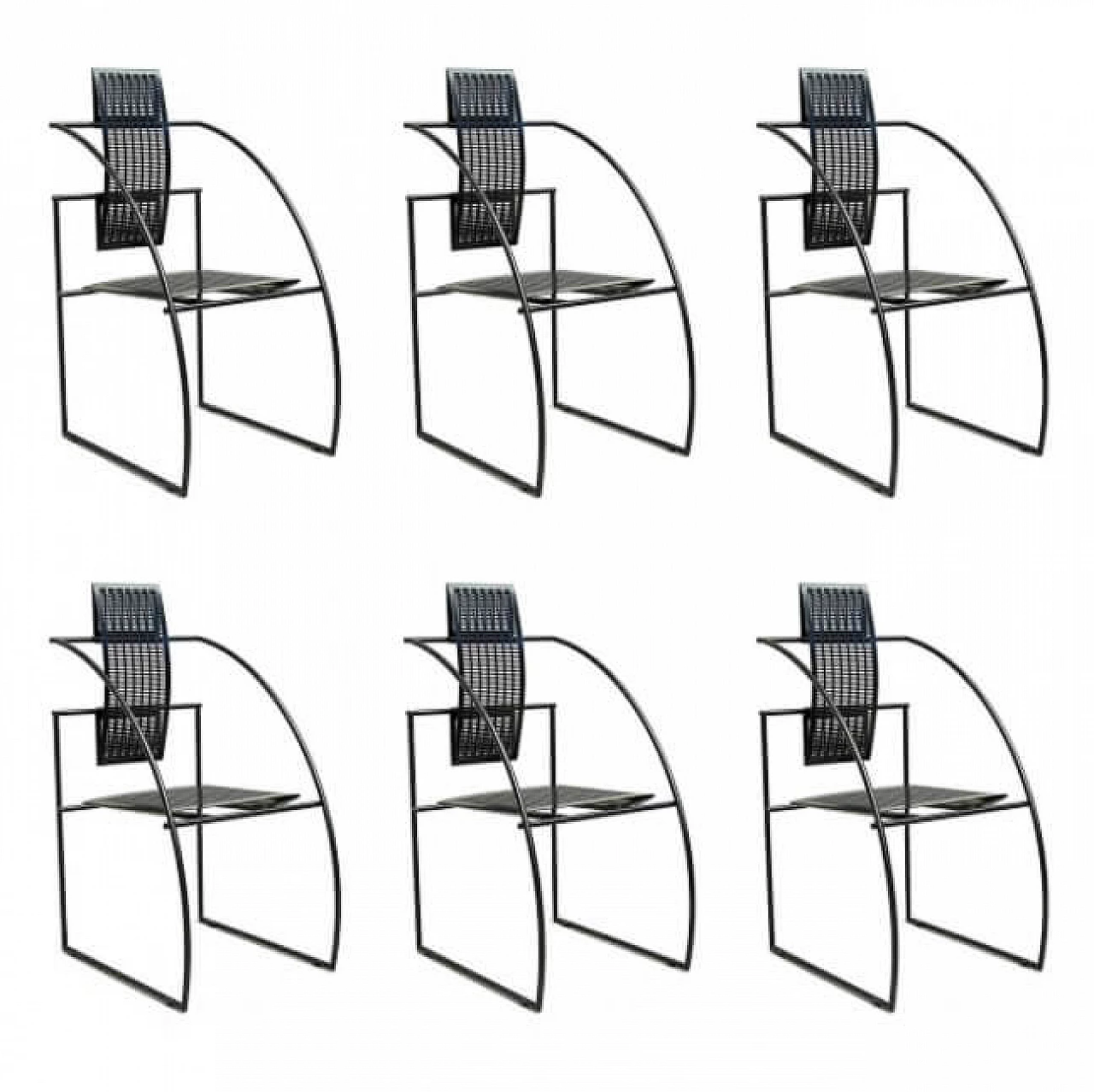 6 Quinta chairs in iron by Mario Botta for Alias, 80s 1244549