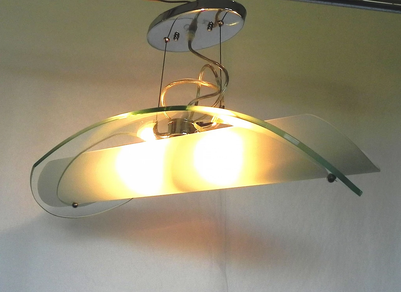 Lampadario con doppio vetro di Doge Luce, anni '90 1244672