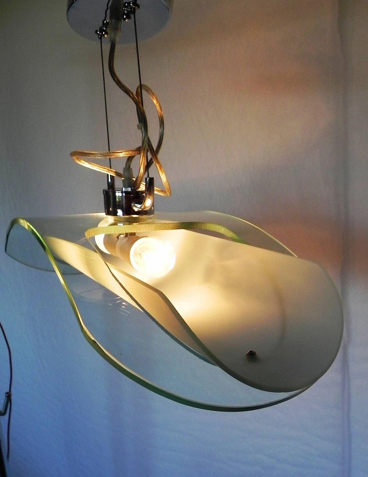 Lampadario con doppio vetro di Doge Luce, anni '90 1244674