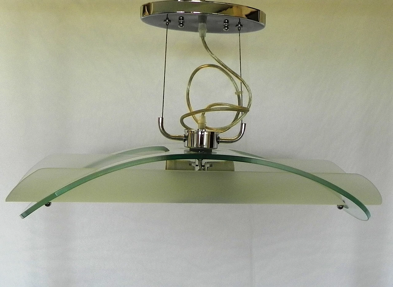 Lampadario con doppio vetro di Doge Luce, anni '90 1244677