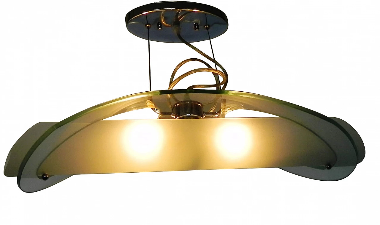 Lampadario con doppio vetro di Doge Luce, anni '90 1244756