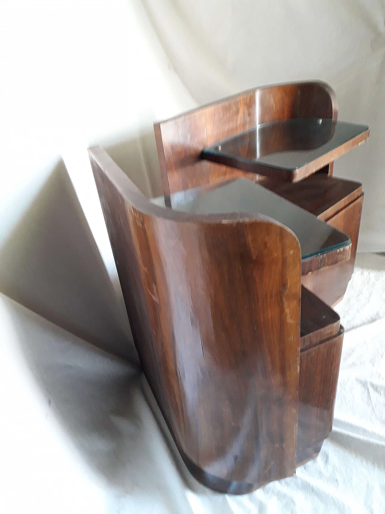 Coppia comodini Art Decò in palissandro, anni '30 1245385