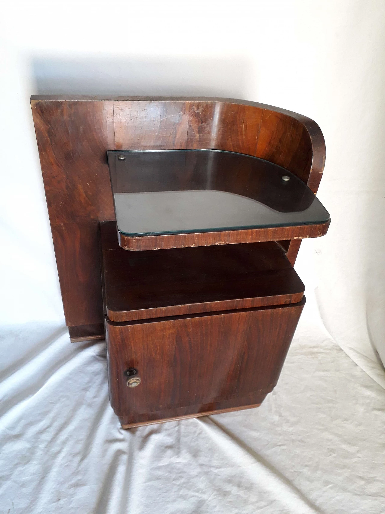 Coppia comodini Art Decò in palissandro, anni '30 1245386