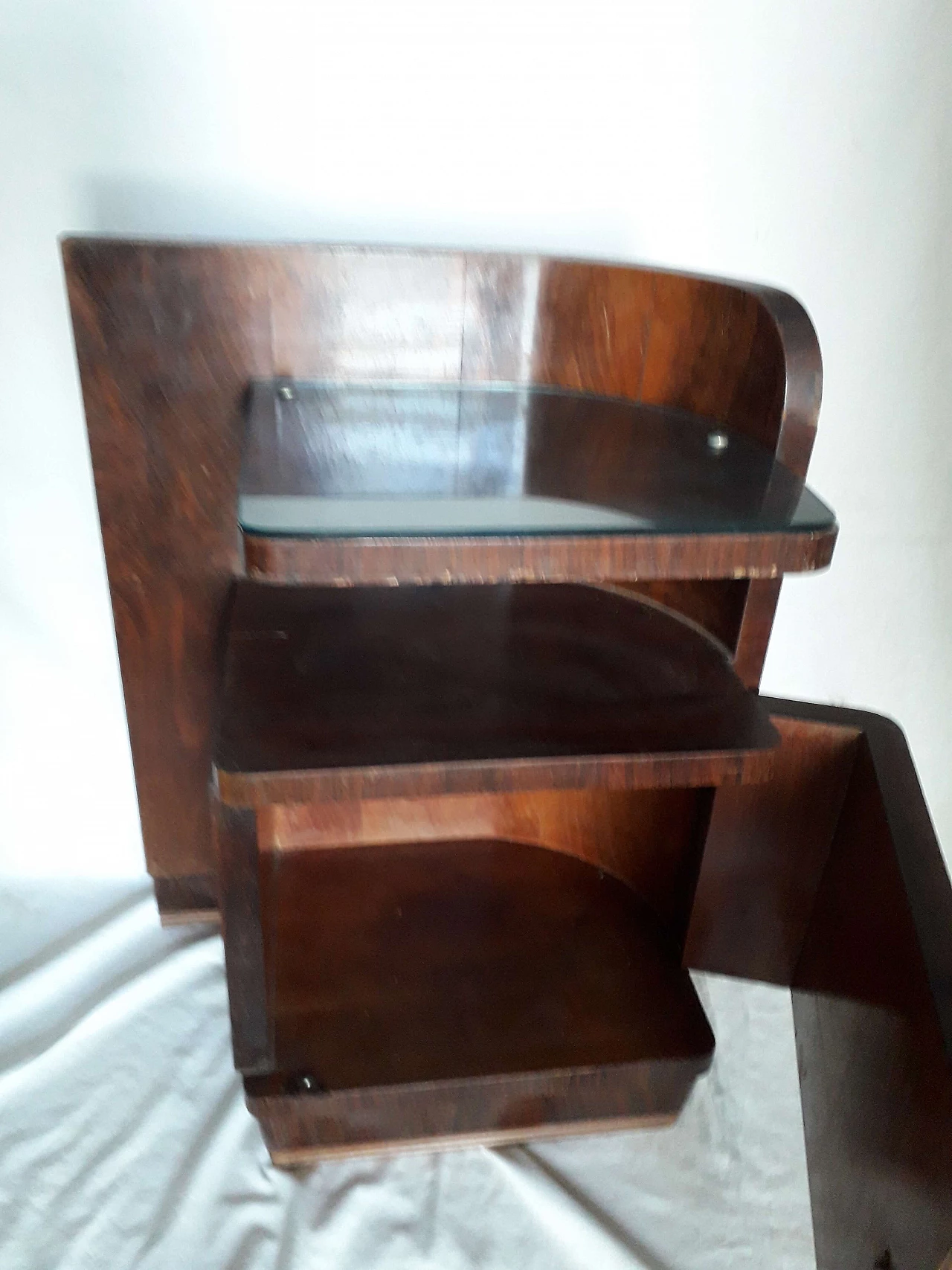 Coppia comodini Art Decò in palissandro, anni '30 1245387