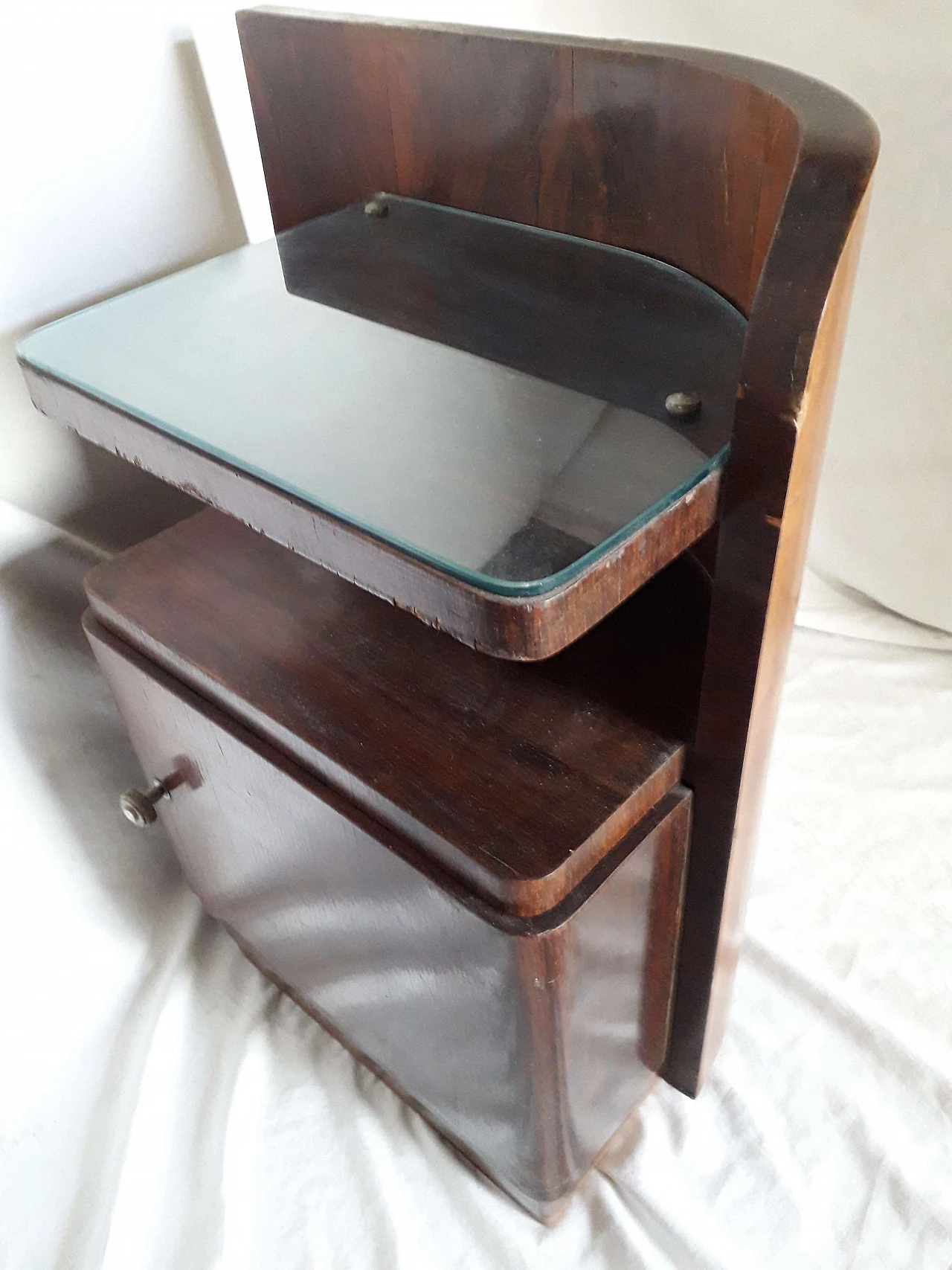 Coppia comodini Art Decò in palissandro, anni '30 1245389