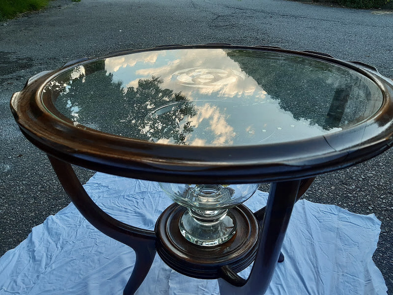 Wood and glass coffee table by Paulo Buffa, 1940s 1245499