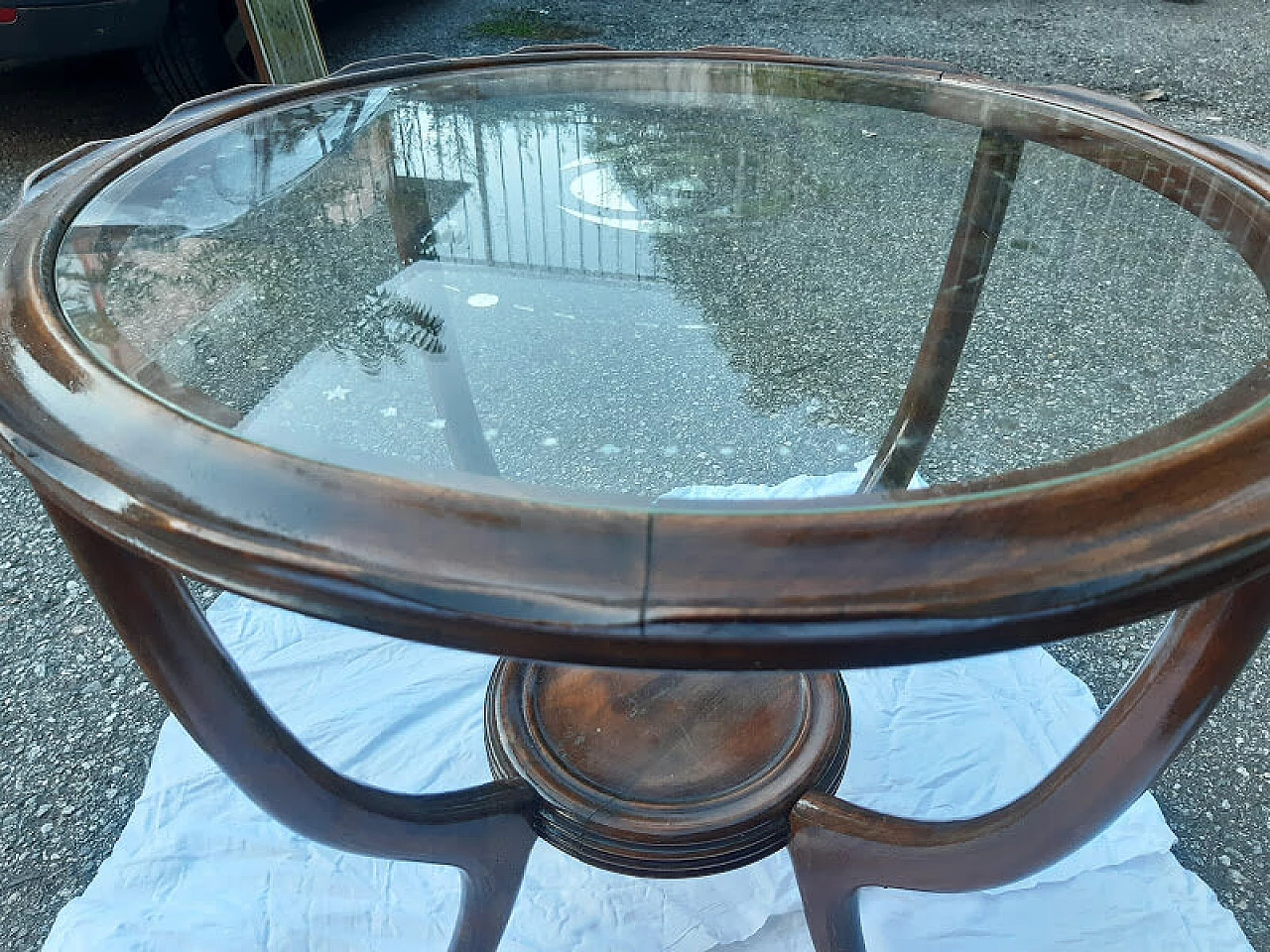 Wood and glass coffee table by Paulo Buffa, 1940s 1245517