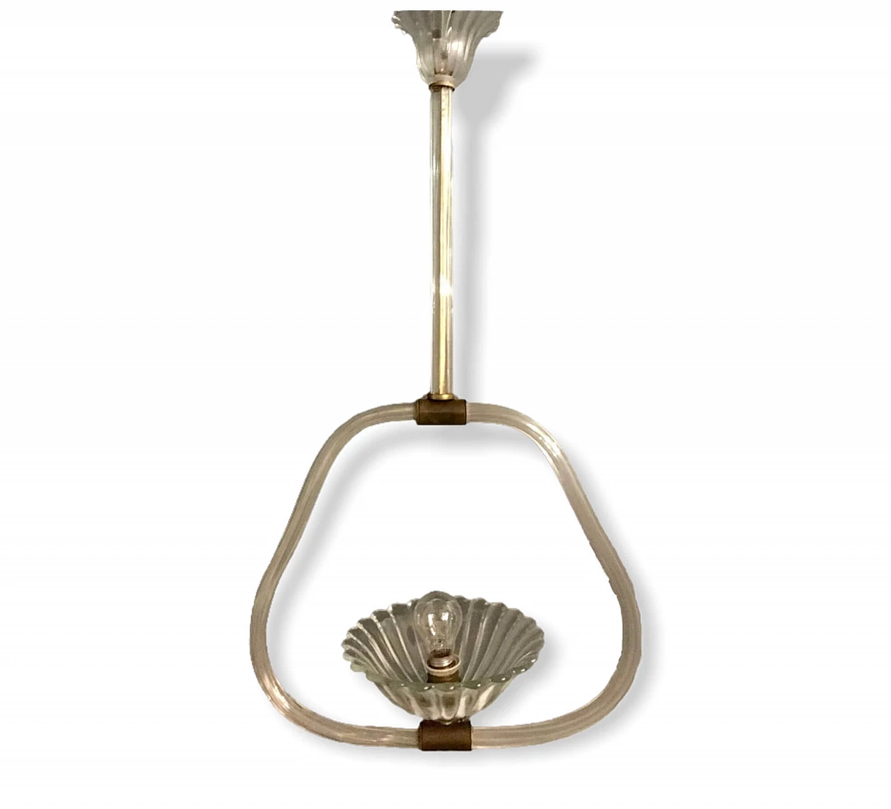 Art Deco Murano Glass Pendant Lamp by Ercole Barovier, 1940s 1245800