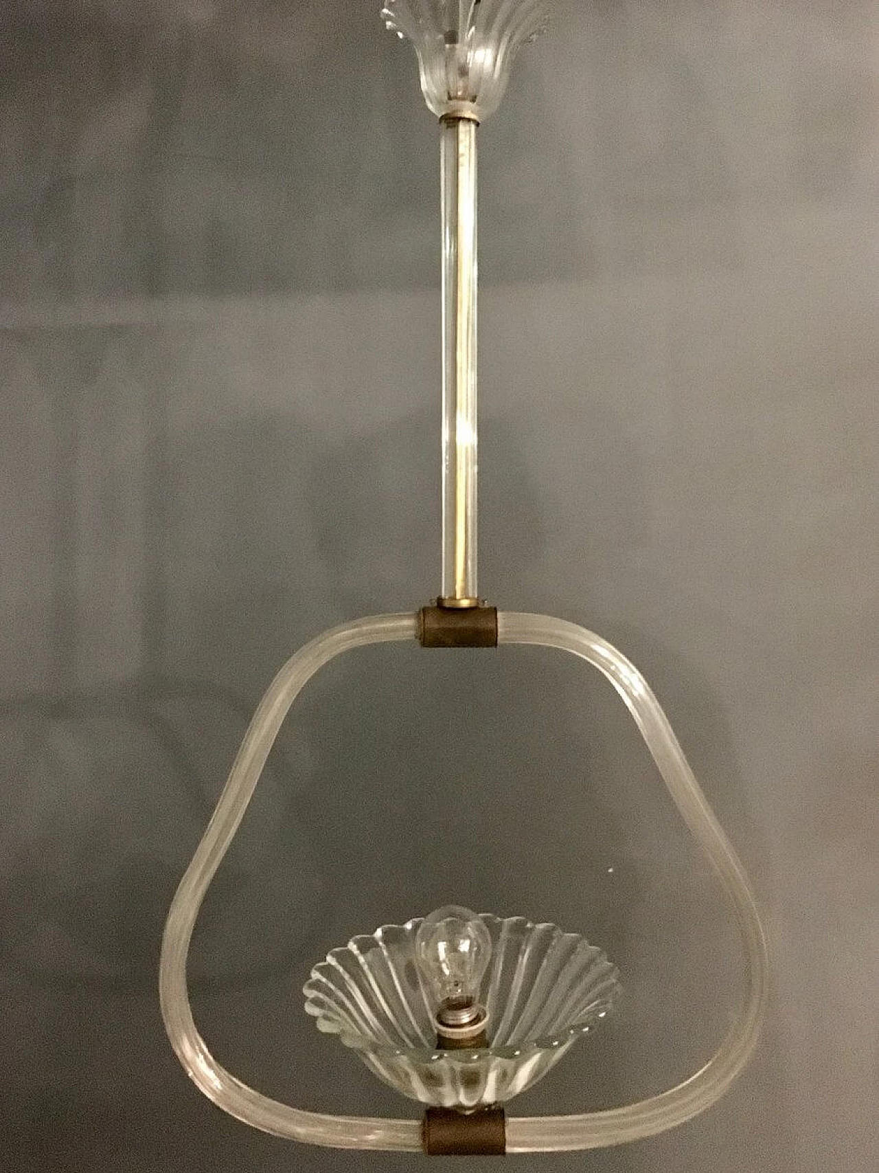 Lampada a sospensione in vetro di Murano di Ercole Barovier, anni '40 1245801