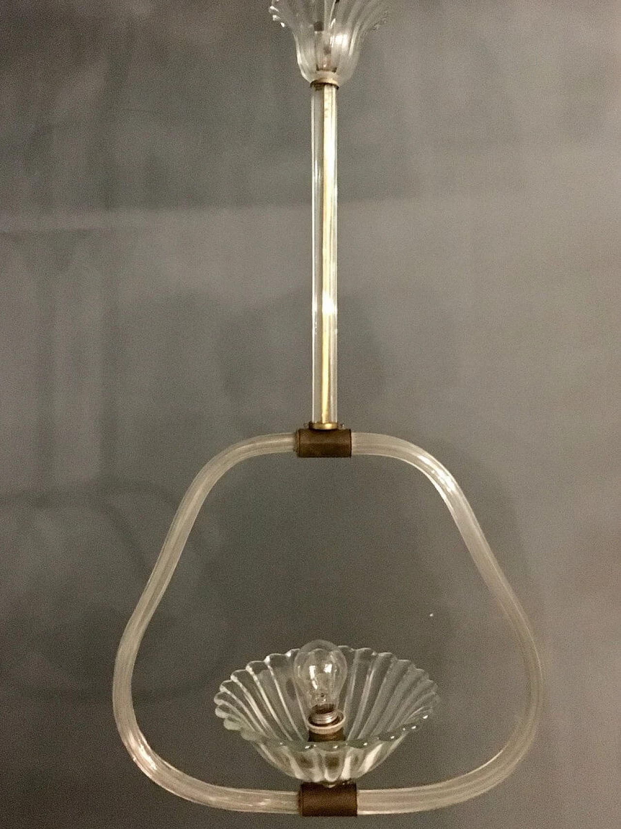 Art Deco Murano Glass Pendant Lamp by Ercole Barovier, 1940s 1245801