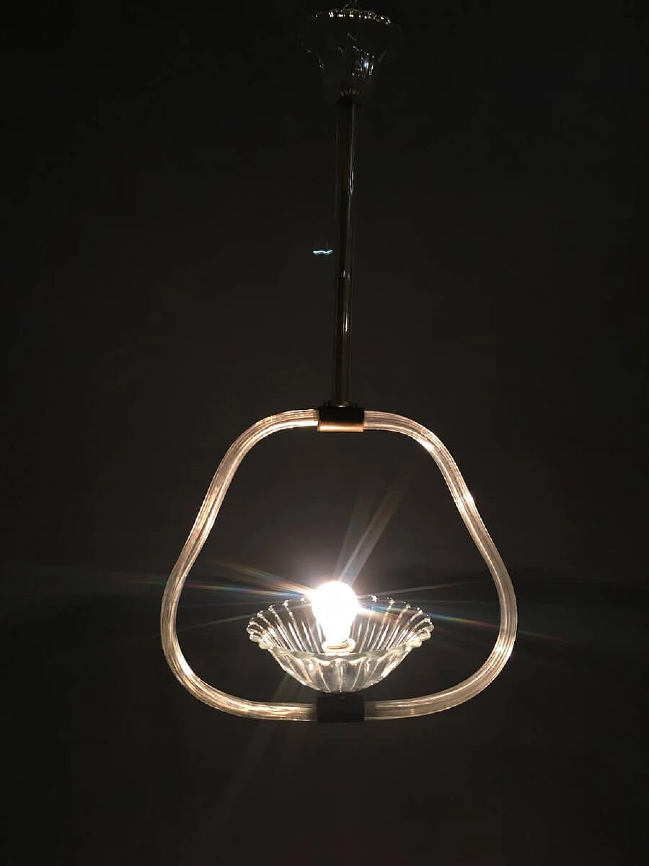 Art Deco Murano Glass Pendant Lamp by Ercole Barovier, 1940s 1245802