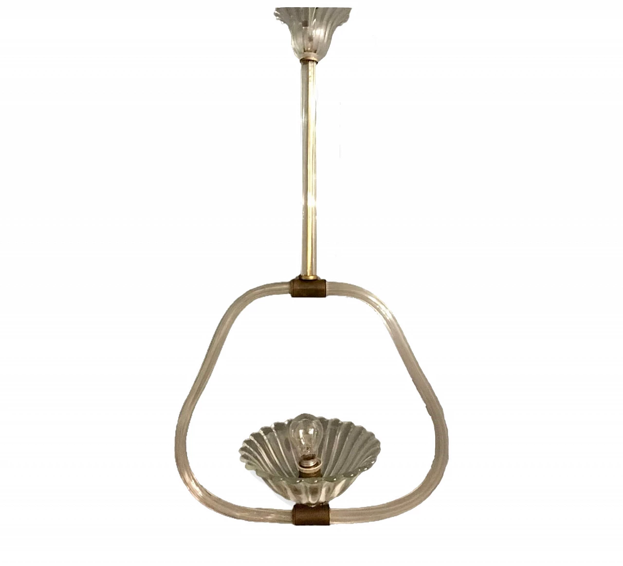Art Deco Murano Glass Pendant Lamp by Ercole Barovier, 1940s 1245970