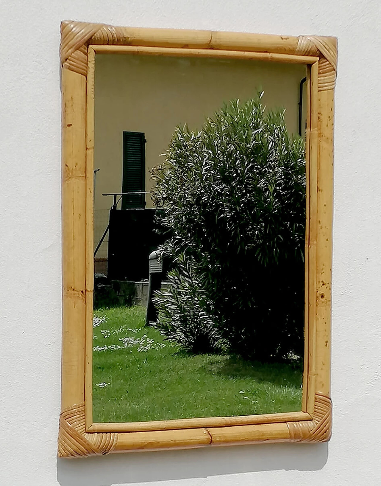 Bamboo and rattan mirror, 70s 1245994