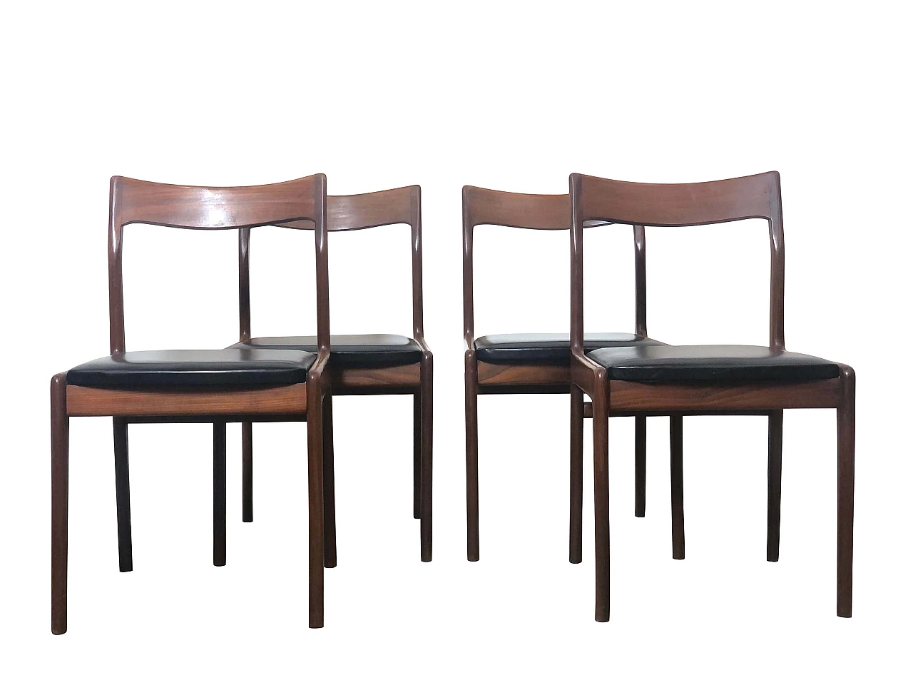 4 Solid teak chairs, 60s 1246048