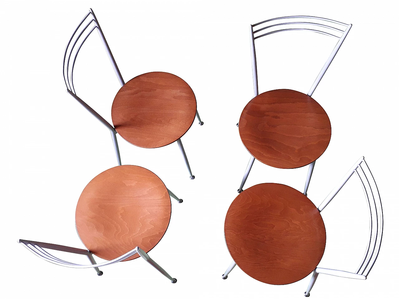 4 Iron and cherry wood dining chairs by Calligaris, 1990s 1246058