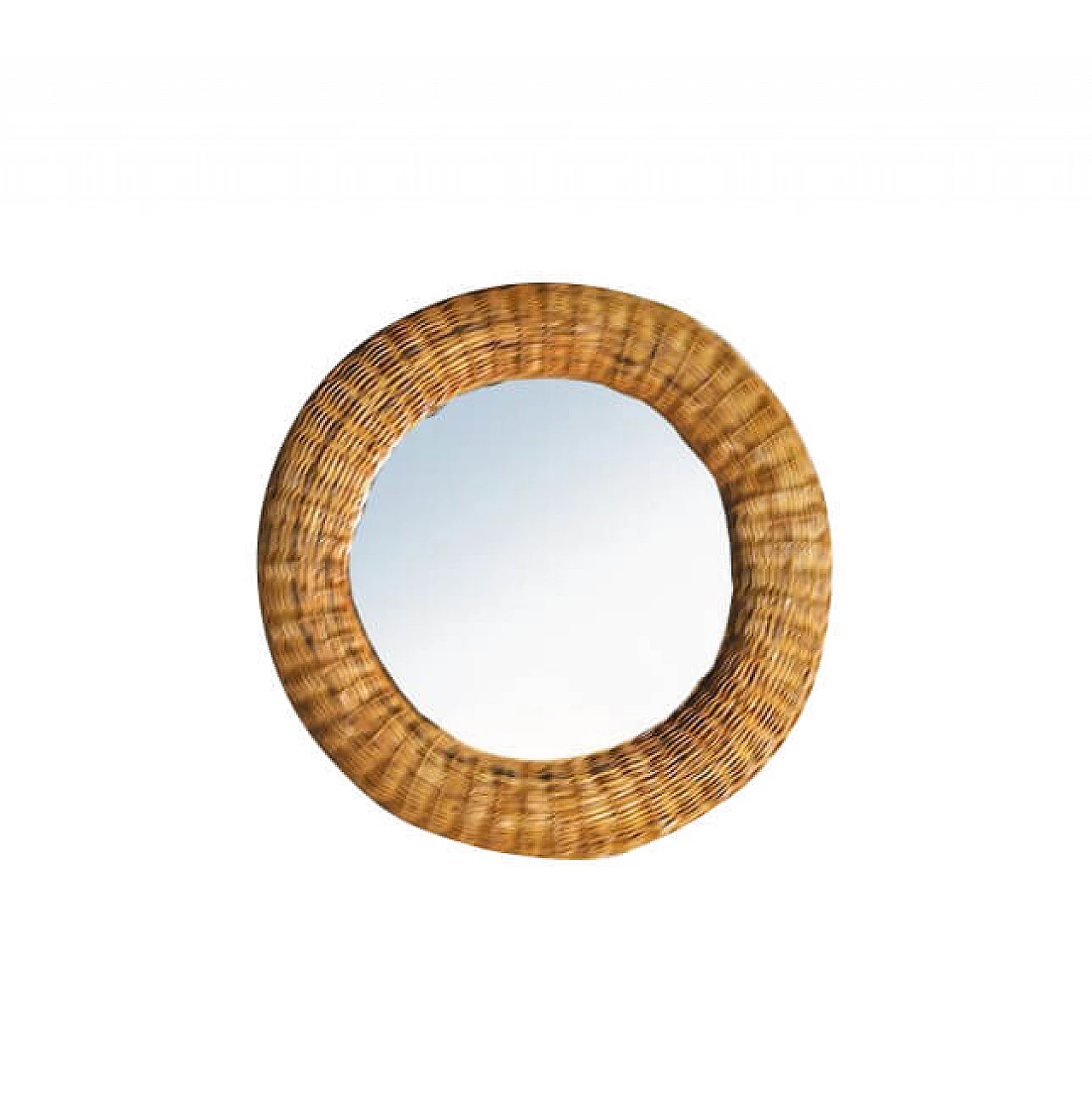 Specchio rotondo in vimini, anni '50 1246282